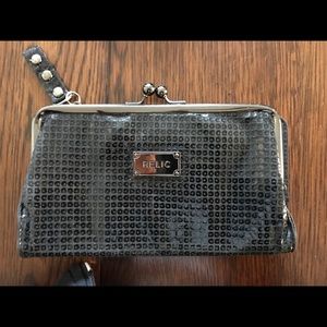 Relic black sparkly beaded clutch
